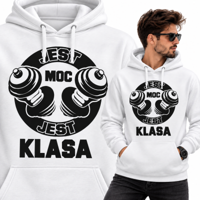 BLUZA Z KAPTUREM  NA SIŁOWNIĘ JEST MOC